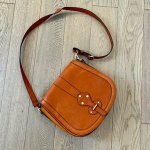 Fossil Orange Leather Crossbody Bag